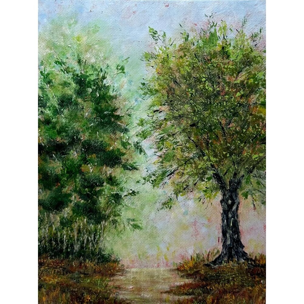 Pathway: Stunning 6" x 8" Nature Theme Landscape Acrylic Painting